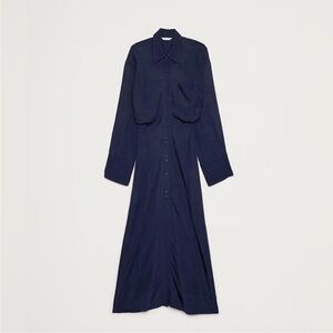 Banana Republic Navy Maxi Shirt Dress